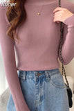 Women Pullovers Sweater Autumn Winter Turtleneck Knitted Sweater Women Long Sleeve Tops Short Slim Sweaters Girls Clothes