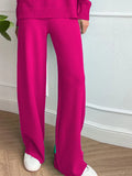 Women Turtleneck Knitted Sweater Set Casual Solid Sweater High Waist Wide Leg Pant Suit 2022 Autumn Fashion Lady Knitwear
