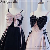 Woman Dresses Lolita Y2k Vestidos De Mujer Bandage Slim Dress Sexy Clothes Velvet Robe Femme Sleeveless Women Dresses-Outfit