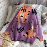 Women Kawaii Sweater Oversized Knitted Thicken Pullovers Cartoon Outwear Mujer Loose Casual Ladies
