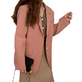 Toloer New Korean Version Of Autumn And Winter Small Pink Suit Jacket Female Thick Small Suit Suit British Wind Top-Outfit