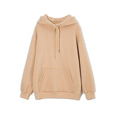 Autumn Winter Thickened Fleece Hooded Sweatshirt Women Loose Solid Warm Hoodies Female Casual Soft Pullovers 2021