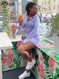 Summer Streetwear Rompers Women Jumpsuits 2022 Long Sleeve Zipper Rompers Playsuits Hoodie Bodycon One Pieces