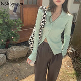T-shirts Women Chic Tunic Long Sleeve Woman Tshirts Y2k Tops Single-breasted Irregular Tees Tops 2023 Blusas Mujer De