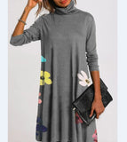 Fashion Printed Collar Long Sleeves Loose