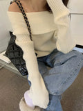 solid color off-the-shoulder