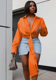 Sexy Deep-V Irregular Cropped
