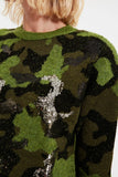 Trendyol YeşilJakarlı Sequined Knitwear Sweater
