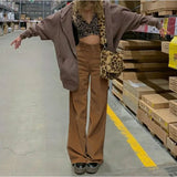 Corduroy Wide Leg Casual Female Autumn
