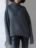 Turtleneck Women Sweater Oversize Warm Knitted Pullover Loose Sweater Woman Winter 2022 Thick Sweater Winter