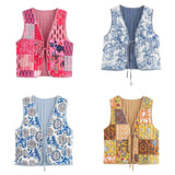 Explosion Street Printing Rope Cotton Vest