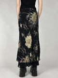 Floral Print Low Waist Maxi