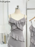 Vestidos De Mujer Sexy Summer Dress Women Sweet Ruffles Backless Robe Femme Slim Fit Fashion Korean Elegant Robe