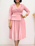 Women's Autumn And Winter Women's Suit And Collar Temperament Pressure Skirt African