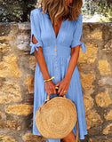 Long Skirt Ebay Short-Sleeved Belt A Skirt Korean Version Of Multi-Grain Buckle Multi-Color