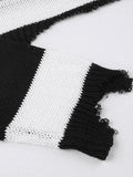 Knitted Stripe Long Sleeve Bolero Top-Outfit