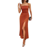 Women's Summer New Sexy Square Collared Back Sling Skirt Dress