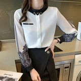 elegant Women's Blouses embroidery white shirts 2021 Spring long sleeve Casual Tops Shirts Blusas
