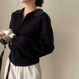 Vintage Zip Up Casual Versatile Cardigan-Outfit