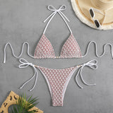 2025 Split Swimsuit Sexy Bikini Hanging Neck Tie Bikini Swimsuit