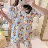 Fashion Silk Pajamas Sets for Women 100% Cotton PJS Satin Soft Sleepwear Atoff Home Kawaii Lounge