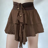 Retro High-Waisted Skirt 2024 Spring / Summer New Irregular Design A-Shaped Casual Skirt Trend-Outfit