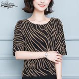 Spring and Summer New Women's Striped Office Lady Style Short Sleeve Blouse Plus Size 4XL Women Base Shirt Blusas