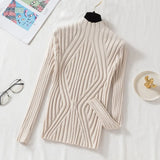 Knitted Sweater Women 2021 Pullover Long Sleeve Office Lady Jumper Sweater Slim Solid Sweaters Casual Tops New