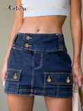 Cow Girl Denim Cute Skirts Womens Summer Clothes Autumn Streetwear Outfits Casual High Waisted Mini Pencil