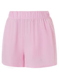 Women Striped Print Shorts Casual Elastic Low Waist Lounge Shorts Going Out Pants Summer Streetwear 2024 Bottoms New-Outfit