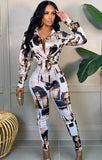 Classic Print Blouse and Pants
