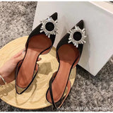 banquet thick-heeled solid color large size low-top high-heeled suede pointed red fashion