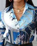 Casaul Retro Print Long Sleeve