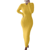 Autumer Winter Knit Sexy Skims Pullover Women Sweater Thick Long Dress Crew Neck Long Sleeve Top Elegant Chic Casual