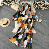 Holiday Fashion Print Two Pieces Sutis Autumn Batwing Sleeve Loose Top+Casual Straight Long Pant 2022 Retro Women
