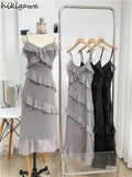 Vestidos De Mujer Sexy Summer Dress Women Sweet Ruffles Backless Robe Femme Slim Fit Fashion Korean Elegant Robe