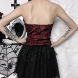 Dark Wind Design Sense Chest Vest Sexy Slim Lace Girdle Waist Show Thin Bandage Blouse-Outfit