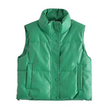 Women Fall Winter Puffer Vests Jackets Warm Sleeveless Coats Harajuku 2023 y2k Clothes Luxury Vintage Crop Waistcoat Streetwear-Outfit