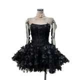 Romantic Sweet Name Of The Golden Party ·€Îuµûµûfish Bone Strapped Braped Dress With