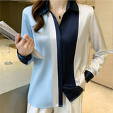 elegant satin shirts Fashion ladies shirts Women's Blouses Spring Autumn Long Sleeve Shirts Tops Blusas