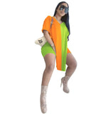 And American Fashion Clothing Split Patchwork Fashion Casual Two-Piece Shorts