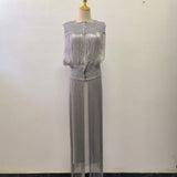 Temperament Dress 2025 Autumn And Winter New Solid Color Sleeveless Slimming Round Neck Fashion Tuxedo Skirt Suit