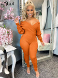 Casual Streetwear Bodycon Rompers Womens Jumpsuits Strapless Long Sleeve Jumpsuits One Piece Outfits Black Jumpsuits