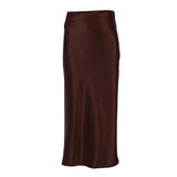 Purple Satin Silk Skirt Women High Waisted Summer Long Skirt New 2023 Elegant Ladies Office Skirts Midi Spring-Outfit