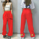90s Jogging Sweatpants Women Hippie Harajuku Streetwear Oversize Y2K Pants Print Baggy Wide Leg Pants of Female