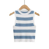 Summer New Top Sleeveless Short Knitted Vest Female