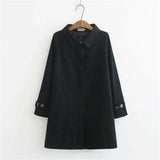 Plus size 4XL women's trench coat loose outerwear hide button windbreaker female casual tops solid color cotton trench
