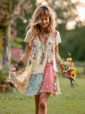 Flower Striped Vest Dress Dress Vacation