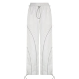 Summer New Style Spice Girls Fashion, Energetic, High-Waisted Elastic Belt, Pull-Rope Sport Pants-Outfit