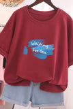 100% Cotton L-6XL T Shirt Letter Print Tshirt Short Sleeve Women's Top Summer Casual Couple O Neck Oversized T